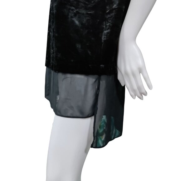 Simply Vera Vera Wang Black Velvet & Sheer Burnout Sleeveless Tunic Top Medium - Picture 5 of 13
